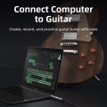 CABLETIME Audio Converter 3.5mm Male To 6.35mm Female Connectors for Amplifier Speaker AUX Cable Electric Guitar Adapter.