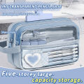 5-Layer Large Capacity Pencil Case, Stationery Bag, Makeup Bag, Suitable for Students, Offices, Schools, and Teenagers.