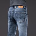 New Men's Slim Straight Elastic Jeans Fashion Business Casual Comfortable Soft Denim Trousers High Quality Mens Designer Clothes. 