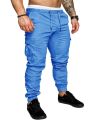 Sky Blue Six Pocket Cargo Trousers for Men, 6 Pocket Cargo Pant. 