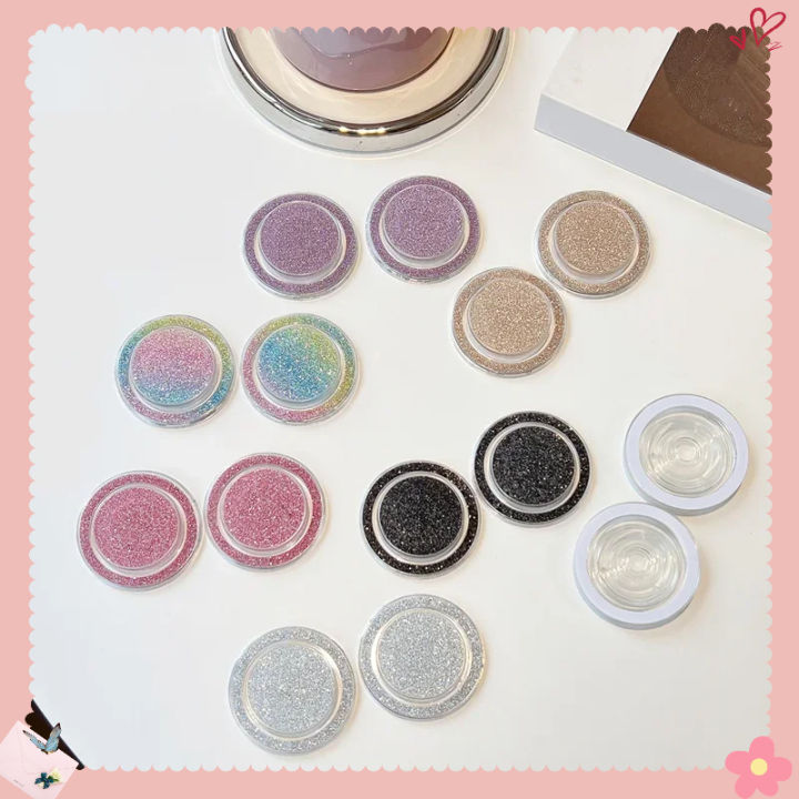Glitter Round Matte Magnetic Double-Sided Metal Bling for MagSafe Stand Holder Mobile Phone for iPhone 16 15 14 13 12 Pro Max