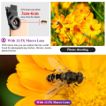 2 In 1 Clip-on Fish Eye Magnifiers Mobile Phone Lens Professional Mobile Phone Camera Lenses 15X Macro 0.45X Super Wide Angle.