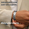 ARADOO Honeycomb Design Bracelet for Men Titanium Steel Minerals Wristband. 
