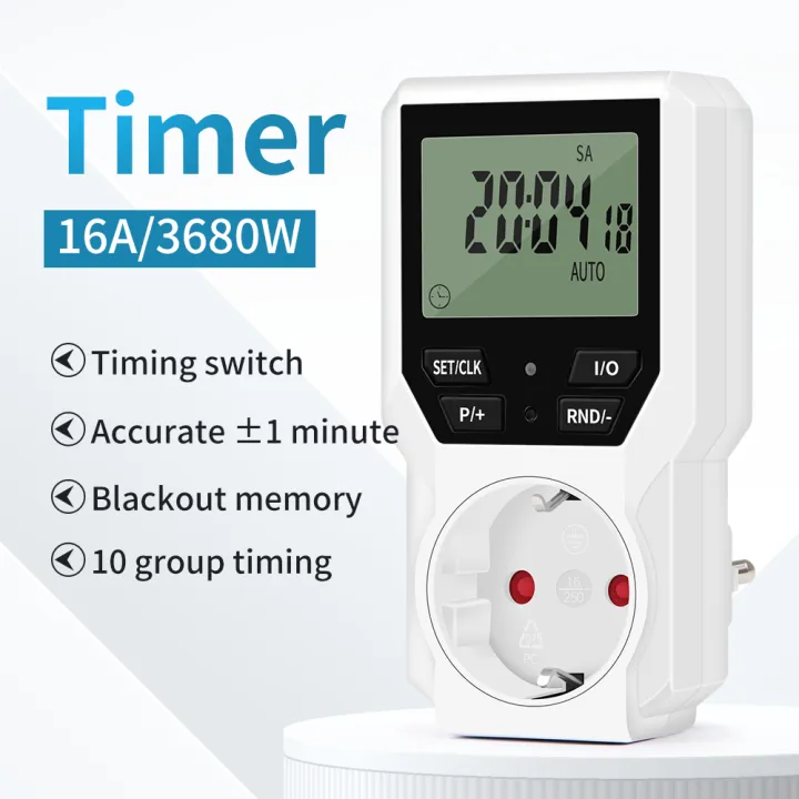 Electronic Digital Timer Switch 12/24 Hour Programmable Timing Socket ...
