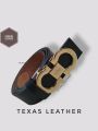 Original Leather Belt for Men Brown Tan Black Dress Casual Fashionable Size 36-48 Inches. 