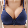 Large Size Without Steel Ring Comfortable Breathable Gathered Ladies Underwear Non-magnetic Thin Cup Glossy Obese Sister Bra. 