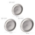 Portable Titanium Purified Stainless Steel Plate 304 Material Lightweight 99% Antibacterial for Outdoor Picnic Home Dinnerware.