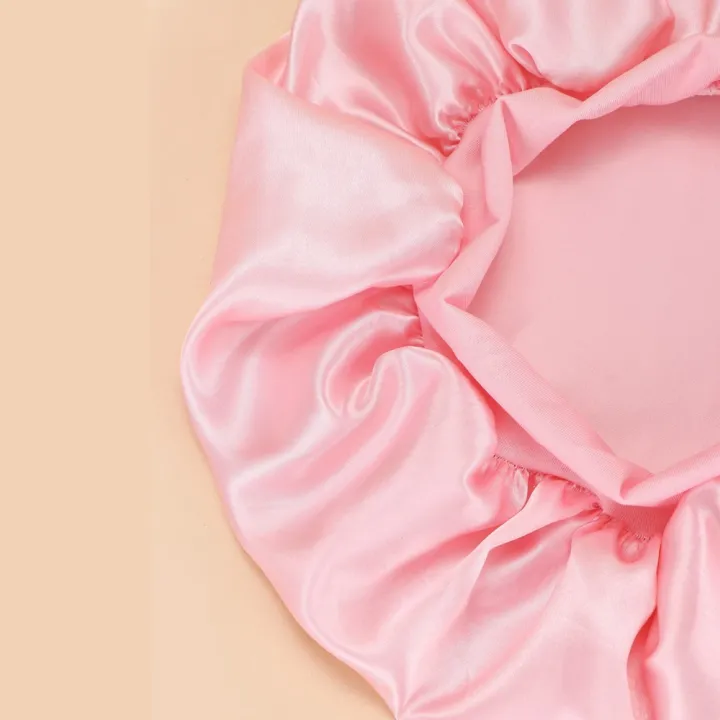 1pc%20Women's%20Solid%20Color%20Satin%20Wide-Brimmed%20Shower%20Cap,%20Suitable%20For%20Daily%20Use%20Silk%20Bonnet%20Satin%20Bonnet%20-%20Image%206