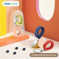 Hogokids/Putot Children's Cutlery with Storage Box Stainless Steel Spoon Tip, Silicone Handle for Children to Practice Eating. 
