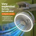 8000mAh Camping Fan Rechargeable Desktop Portable Air Circulator Wireless Ceiling Electric Fan With LED Light Clip-on Home Fan. 