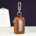 Car Key Chain, Universal Car Auto Split  Leather 2 Zipper Key Case Holder Storage Bag  For  Man. 