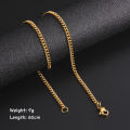 Skyrim Fashion 60cm Long Box Chain Necklace Men Stainless Steel Black Gold Color Link Chains Basic Punk Jewelry Wholesale.