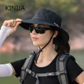 Women Ponytail Fisherman Hat Waterproof Sun Cap Pure Color Outdoor Travel Fishing Climbing Hiking Large Brim Bucket Hat undefine.