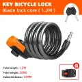 Universal Mountain Bike Cable Lock Key Fixed Secure Anti Theft with Bracket Scooter Lock Portable Steel Bicycle Accessories. 