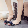 Women Fahsion Light Weight Anti Skid Beach Peep Toe Flat Shoes Lady Casual Jelly Bow Ite Flats Zapatos De Mujer Cute Shoes A152. 