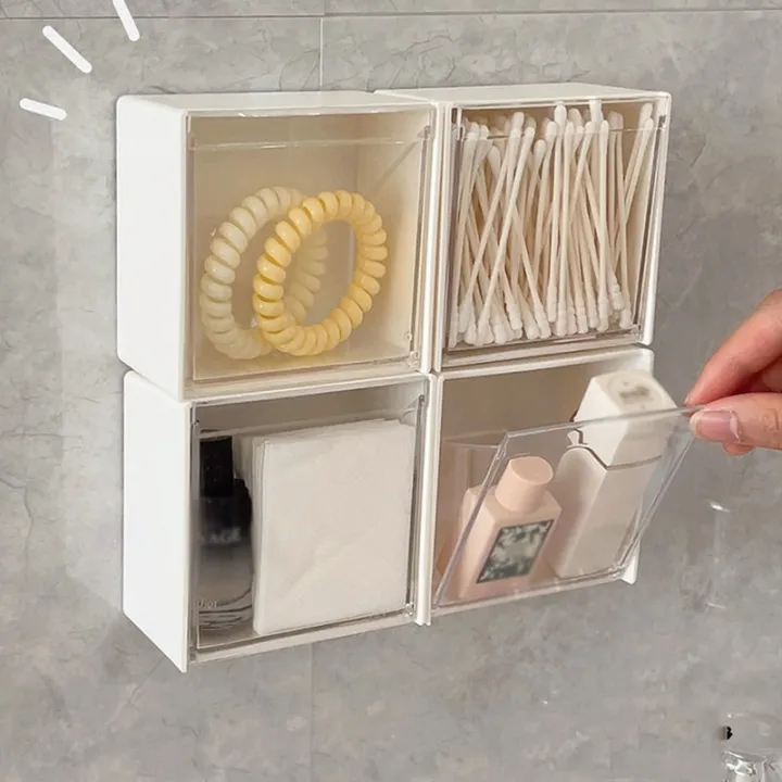 4pcs%20Plastic%20Wall%20Mounted%20Storage%20Boxes%20Dustproof%20Bathroom%20Organizer%20for%20Cotton%20Swabs%20Makeup%20Adhesive%20Small%20Jewelry%20Holder%20Box%20-%20Image%203