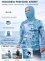 Fishing Shirt Hooded Men Clothes Outdoor Summer Mask Hoodie Sun Uv Protection Performance Jersey. 
