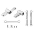 CNC Aluminum Steering Group Assembly With Bearings Link Tie Rod For 1/14 MJX 14209 14210 RC Car Metal Modification Upgrade Parts. 