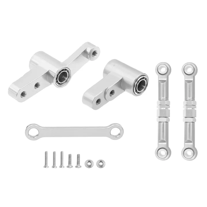 CNC%20Aluminum%20Steering%20Group%20Assembly%20With%20Bearings%20Link%20Tie%20Rod%20For%201/14%20MJX%2014209%2014210%20RC%20Car%20Metal%20Modification%20Upgrade%20Parts%20-%20Image%207