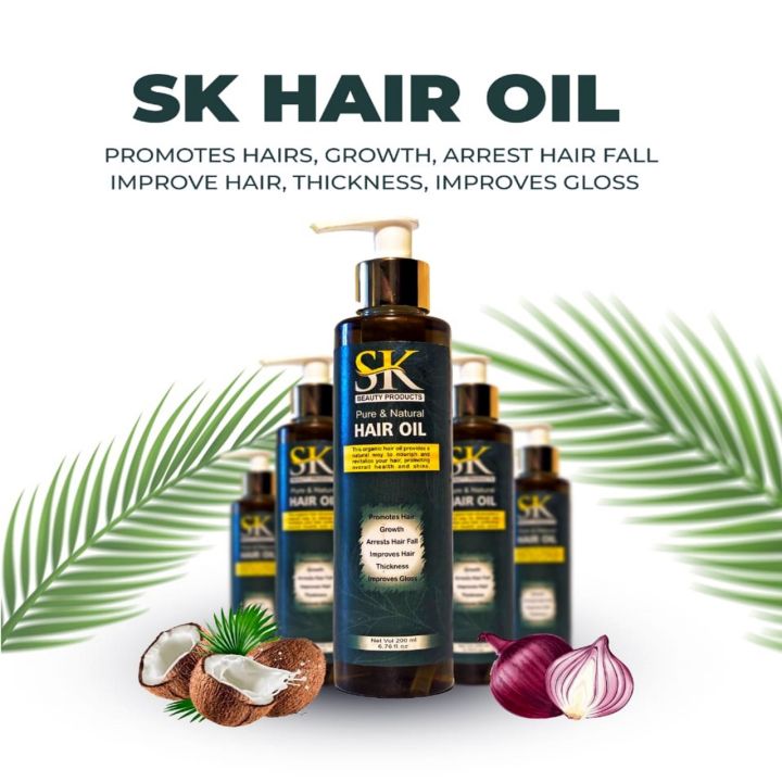 SK Hair Oil | Premium Hair Oil Bottle for Men & Women | Nourishing Hair Oil for Long, Strong Hair 200ml