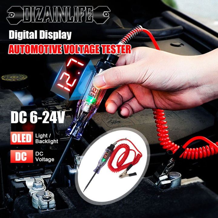 6V 12V 24V Auto Truck Voltage Circuit Tester DC Digital Display Long 6v-12v-24v-auto-truck-voltage-circuit-tester-dc-digital-display-long