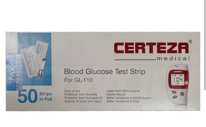 Gl 110- Glucose Test Strips for GL 110 meter - 50 pcs - Foil Pack