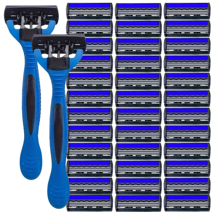 NEW Shaver Men Razor Shaving 3 Layer Stainless Blade Shaver Reusable ...