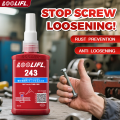 243 Blue Medium Strength Threadlockers, Universal Thread Adhesives, For All Metal Threaded Components, Removable Waterproof 50ML. 