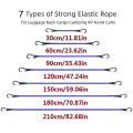 4pcs Aluminum Alloy Hooks with Elastic Ropes Practical Latex Bundling Ropes for Outdoor Tents and Camping Equipment. 
