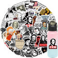50Pcs World Philosophy Writers and Celebrities Stickers Paintings DIY Waterproof Stickers Decorate Laptop Guitar Skateboard.