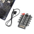4Pin 10 Port PC Case Fan Hub PWM Controller SATA Power/Large 4P Splitter Motherboard Cooler Cooling Fan Cable. 