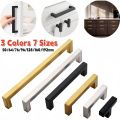 Kitchen Square Cabinet Handles Brushed/Black/Gold Door Pulls Stainless Steel Drawer Pulls Cupboard Wardrobe Hardware Handles.