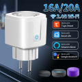 Tuay Smart Socket EU 16A 20A WiFi Smart Plug with Power Monitoring Smart Life APP Remote Control Support  Assistant Alexa. 