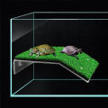 Fish Tank Lawn Turtle Basking Platform Turtle Climbing Platform with Suction Cup Simulation Turf Turtle Ramp Ladder for Aquarium. 