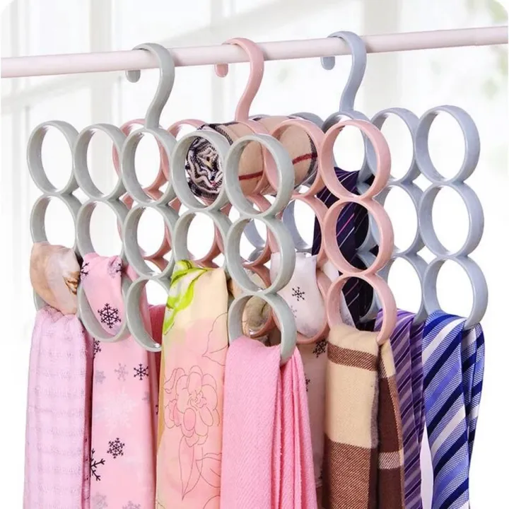 15%20Ring%20Hole%20Hanger%20Plastic%20Hanging%20Storage%20Organizer%20Rack%20Scarf%20Holder%20Ties,%20Shawls,%20Accessories%205%20Sections%20Ring%20Hanging%20Hanger%20-%20Image%204