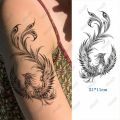 Chinese Style Waterproof Temporary Tattoo Sticker Black Phoenix Flash Tatto dragon Body Art Arm Hand Fake Tatoo Men Women. 