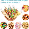 50/100pcs Cone Treat Bags, DIY Candy Bags, Clear Cellophane Bags with Twist Ties for Treats, Popcorn, Candy, Party Favors.