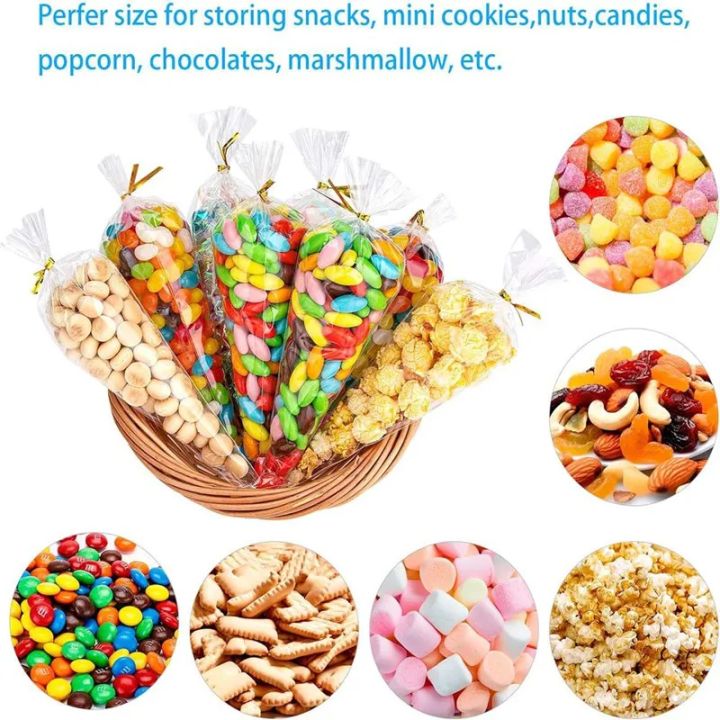 50/100pcs%20Cone%20Treat%20Bags,%20DIY%20Candy%20Bags,%20Clear%20Cellophane%20Bags%20with%20Twist%20Ties%20for%20Treats,%20Popcorn,%20Candy,%20Party%20Favors%20-%20Image%206