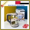 Kiam Electric Glass Kettle - PK824GL/BL-002 - 2L/1.8ltr - Glass Body - Double Dry-Boil Protection - Automatic Over Heat Protection - Kitchenware Electric Kettle.