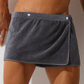 Sleep Bottoms Man Microfiber Pajamas Men Nightwear Short towel Pants Side Split Bathrobe Culottes Soft Thick.
