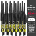 12PCS Long Head Marker Pens Set, Special Oil-Based Woodworking Markers for Ceramics, 45MM Long Nib, Black/Blue/Red/Green Ink. 