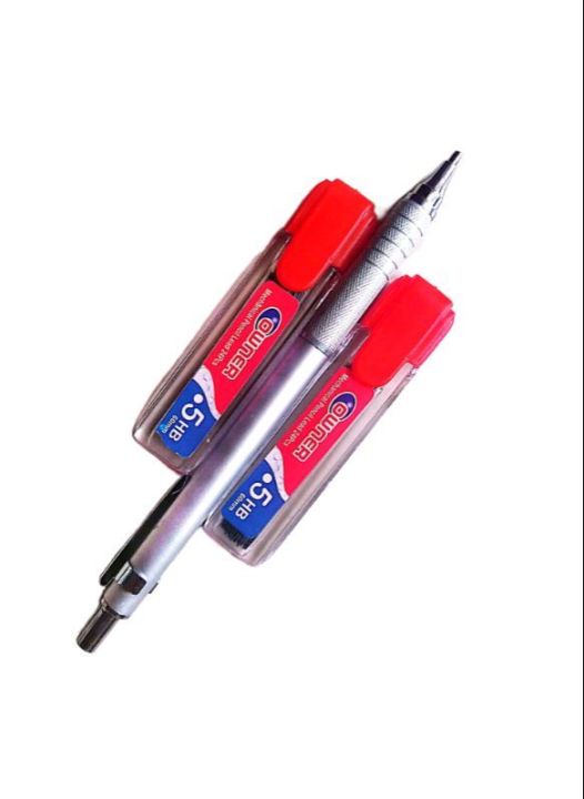 1 metallic mechanical clutch pencil with 2 tubes 0.5mm leads refills