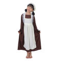 Child's Forum Victorian Girl Dress Coffee Maid Costume Colonial Girl Costume Dress black/White With Apron Hat.