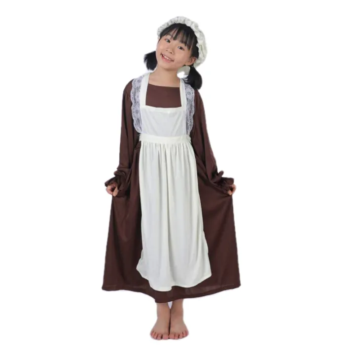 Child's%20Forum%20Victorian%20Girl%20Dress%20Coffee%20Maid%20Costume%20Colonial%20Girl%20Costume%20Dress%20black/White%20With%20Apron%20Hat%20-%20Image%204