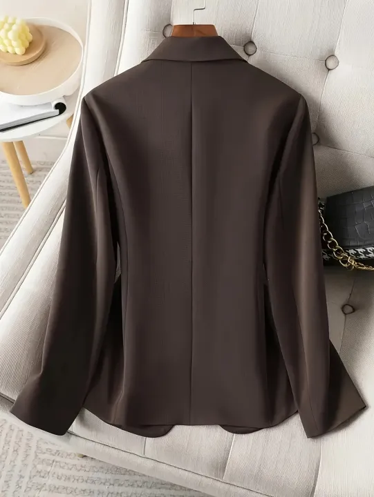 Elegant%20Brown%20Blazer%20for%20Women%20Single%20Button%20Slim%20Fit%20Business%20Commuter%20Suit%20Jacket%20Korean%20Fashion%20OL%20Style%20New%20Spring/Autumn%20-%20Image%202
