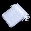 25/50PCS Drawable Party Supply Christmas Favor Jewelry Packing White Pouches Drawstring Pocket Organza Gauze Sachet Gift Bags.