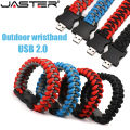 JASTER Outdoor Wristband Pen Drive 128GB Plastic Memoria USB 64GB Nylon Braided Bracelets USB Flash Drive 32GB For Laptop U Disk.