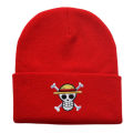 Anime Knited Hats Cosplay Adult Unisex Cap Cartoon Lufy Anime Peripheral Fashion Warm Beanie Hat Skull Embroidery Hood.