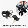 Anti-theft Helmet Lock  Handlebar Mount Motorcycle Electric Motorbike Universal Security Metal Lock 22mm-26mm with Keys Set. 