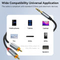 Toocki 3.5mm RCA Cable Jack to 2RCA Aux Audio Cable for Smartphone TV Box  RCA Splitter Aux Wire for Home Theater Speaker. 